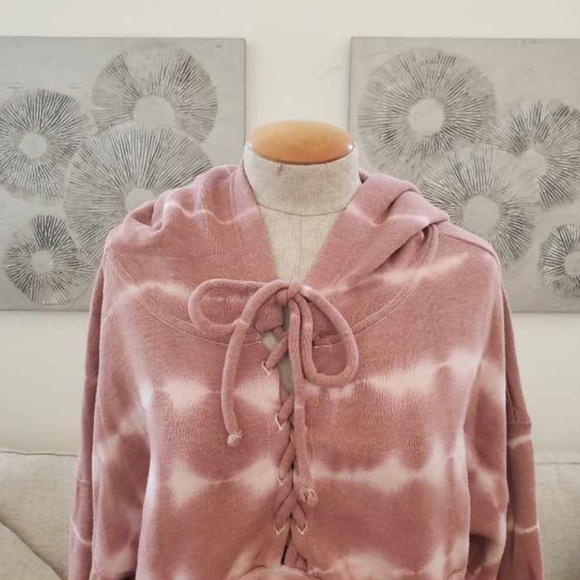 Free People Kelly Tie Dye Believer Hoodie Size Large Fireside Combo - Picture 9 of 16